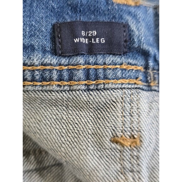 GAP Denim Wide Leg High Rise Jeans Womens Size 8 / 29 Stride Retro Boho - Picture 8 of 10